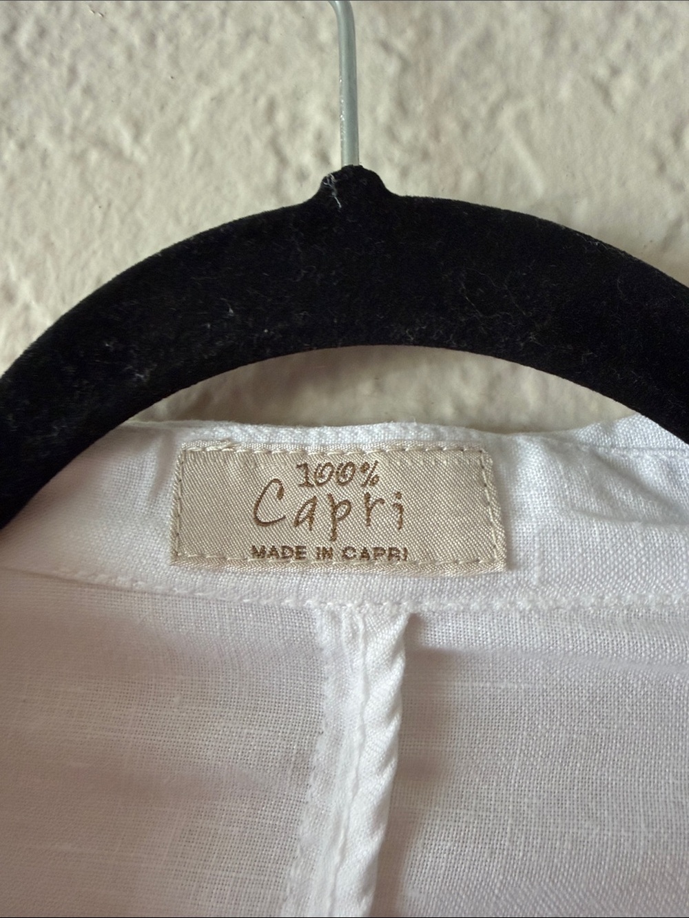100% Capri 100% Linen Blazer Jacket Size S White Made In Italy Luxury Coastal - Picture 3 of 7